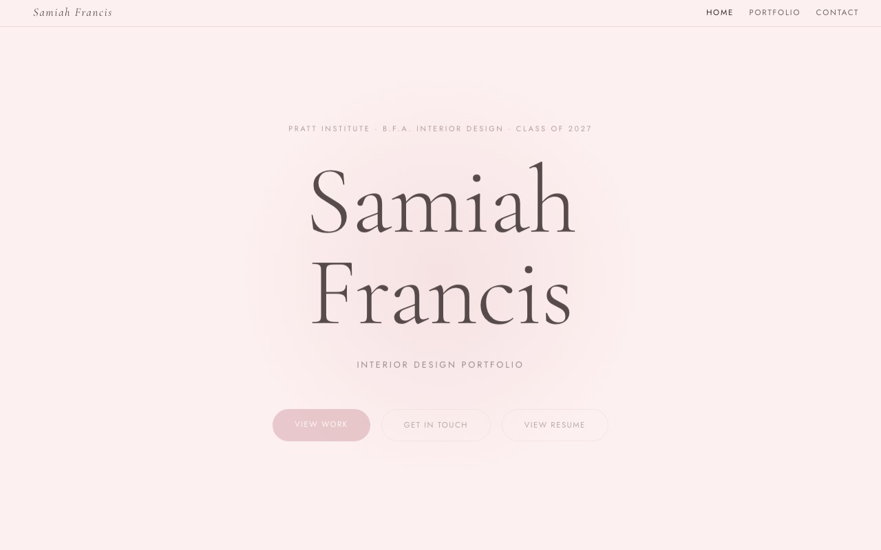 Samiah Francis Designs website preview